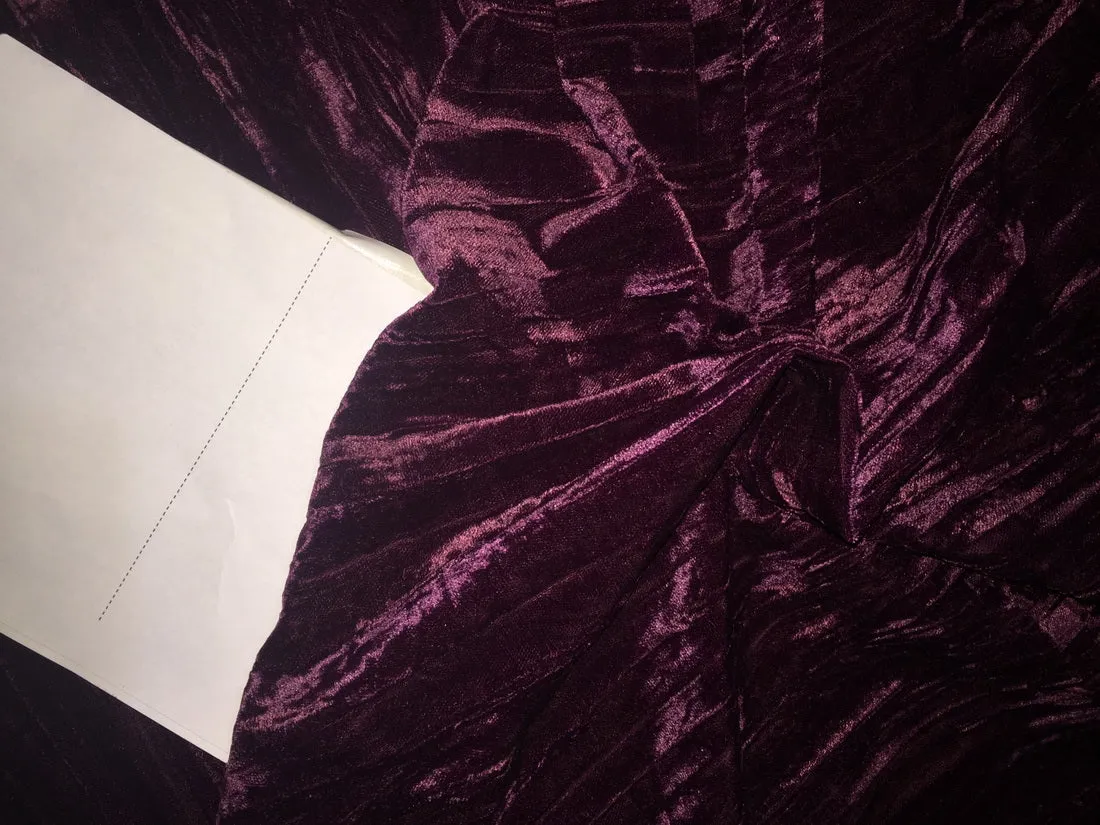 100% Crushed Velvet Aubergine Fabric 44" wide [10319]