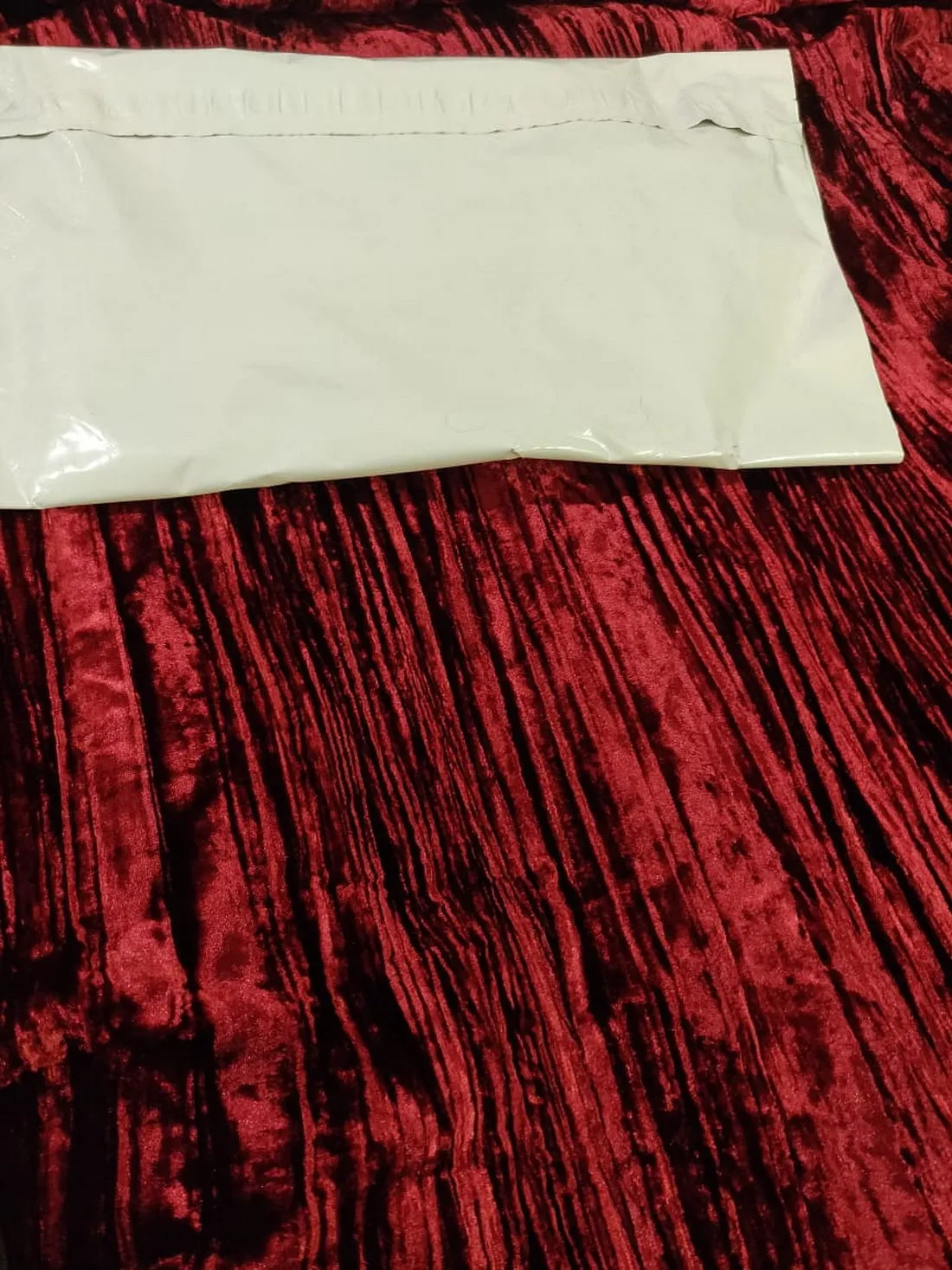 100% Crushed Velvet Fabric 44" wide available in  3 colors [Red Wine/bright red/ navy] [15346/47/10286]