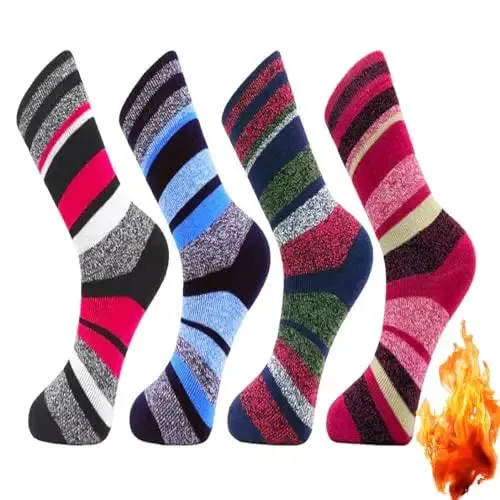 4 Pairs Ladies Thermal Extra Warm Heat Insulated Soft Thick Socks for Boots Ski Hiking Outdoor Work 1.6 TOG Xmas Stocking Filler 4-7 UK/EU 37-39 -Ladies Heat Insulated Socks