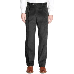 8 Wale Luxury Italian Corduroy Pant in Charcoal, Size 40 (Milan Double Reverse Pleat) by Berle