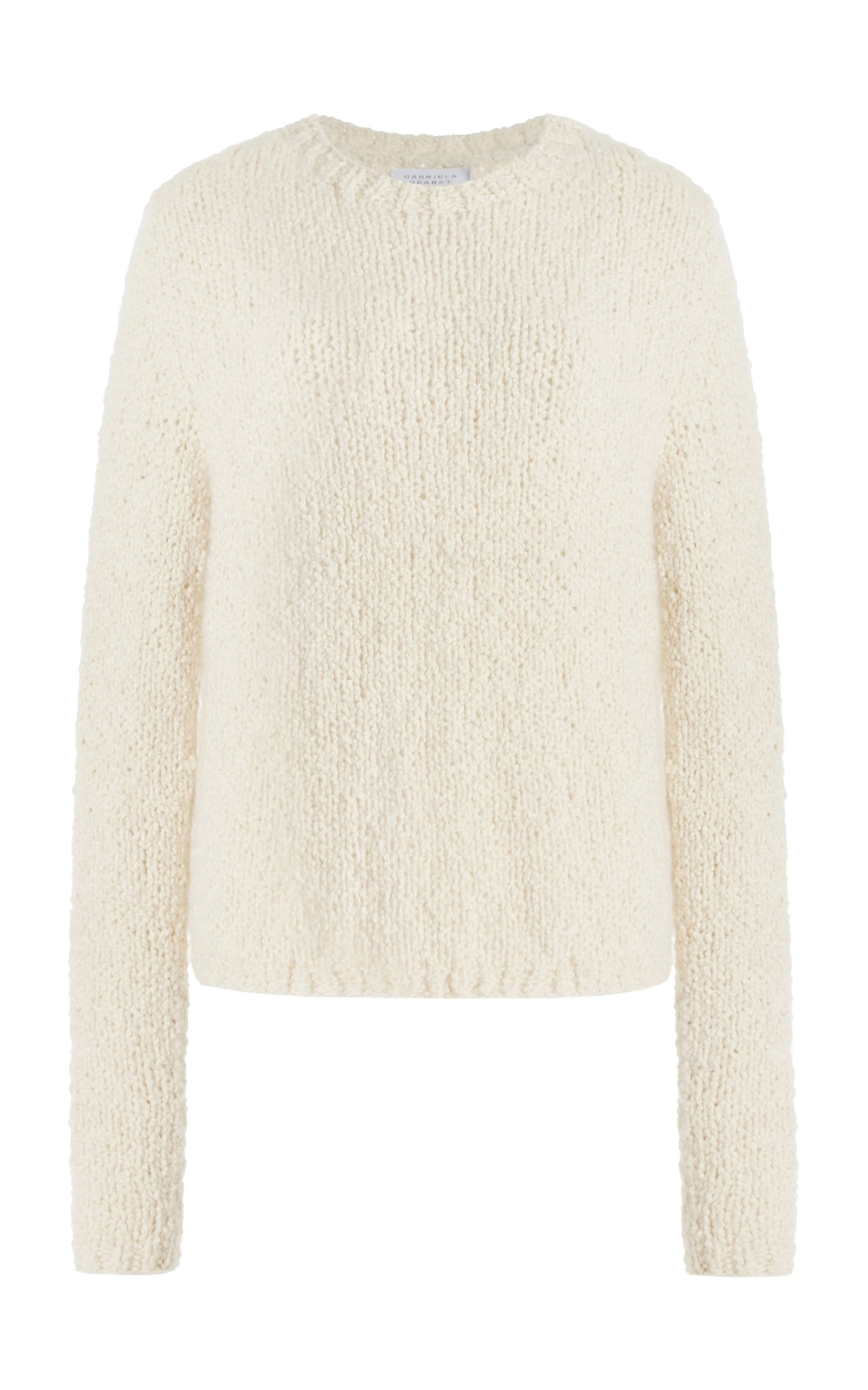 Abrams Knit Sweater in Ivory Cashmere Boucle