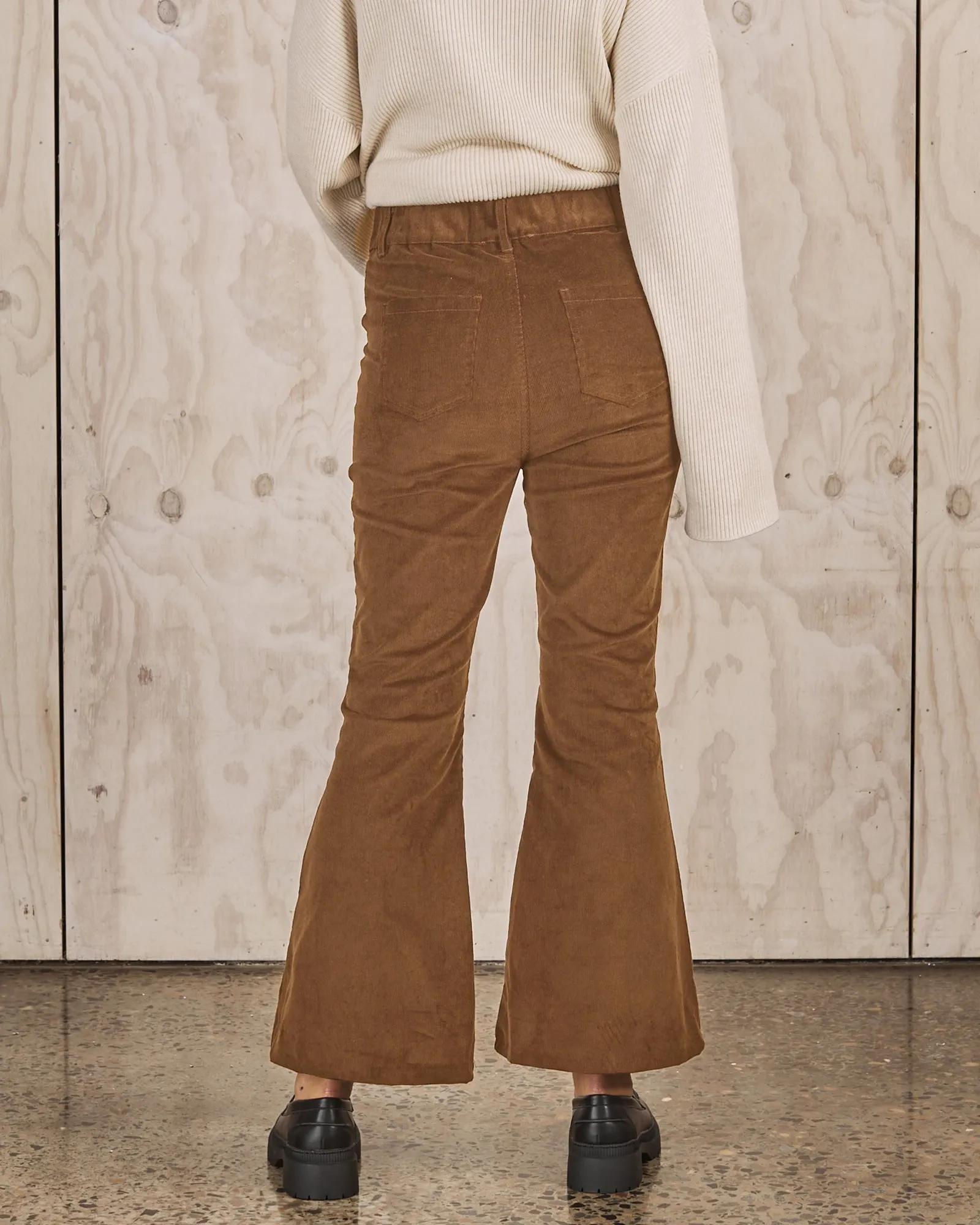 Anne Maternity Corduroy Flare Pants- Camel