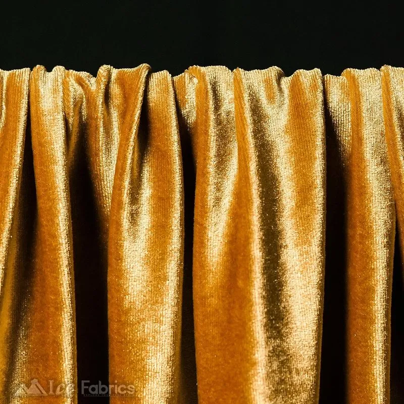 Antique Gold Stretch Velvet Fabric Soft and Smooth