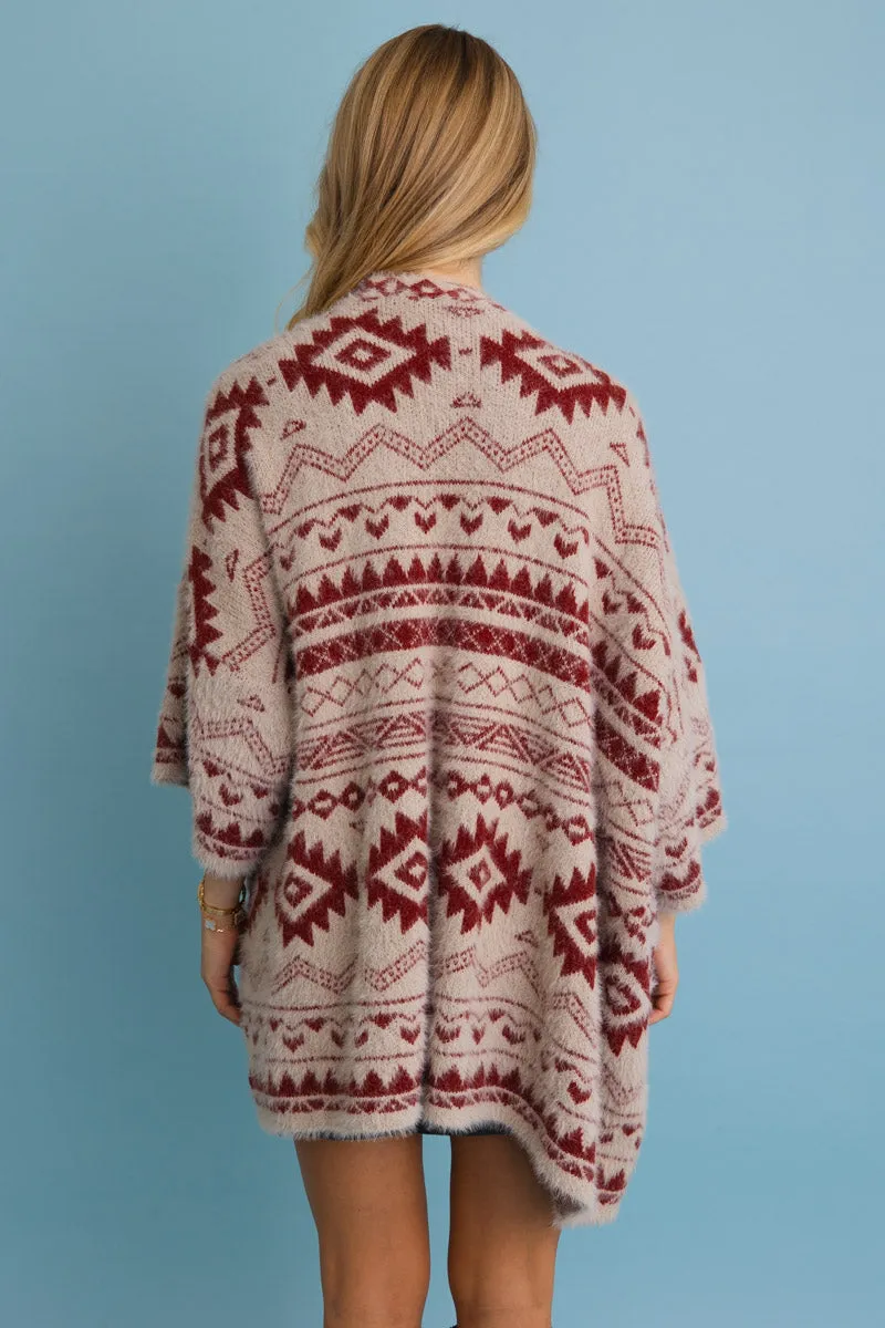 Aztec Soft Knit cardigan with Tribal Print - Western Vibe 🌵