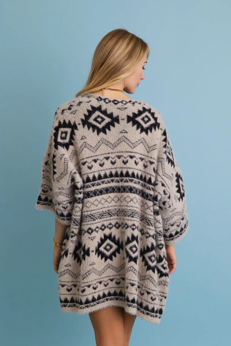 Aztec Soft Knit cardigan with Tribal Print - Western Vibe 🌵