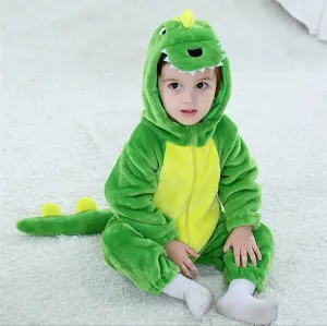 Baby Flannel Romper Boys Girls Christmas Winter Outfit Infant Dinosaur Animal Cartoon Hooded Pajamas Thick Warm Jumpsuit S4704193