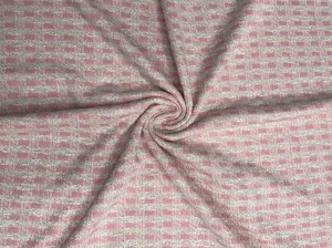 Baby Pink Check Tweed Fabric