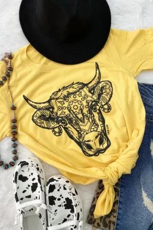 BC TATTOO COW- YELLOW