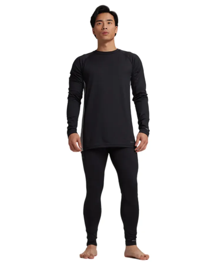 Burton Men's Midweight X Base Layer Crewneck - True Black/Gray Heather