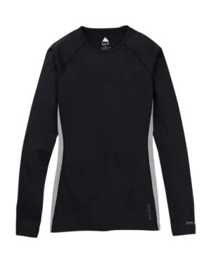 Burton Womens Midweight X Base Layer Crewneck - True Black - 2023