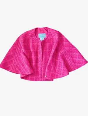 CHANEL CAMELLIA TWEED CAPE JACKET