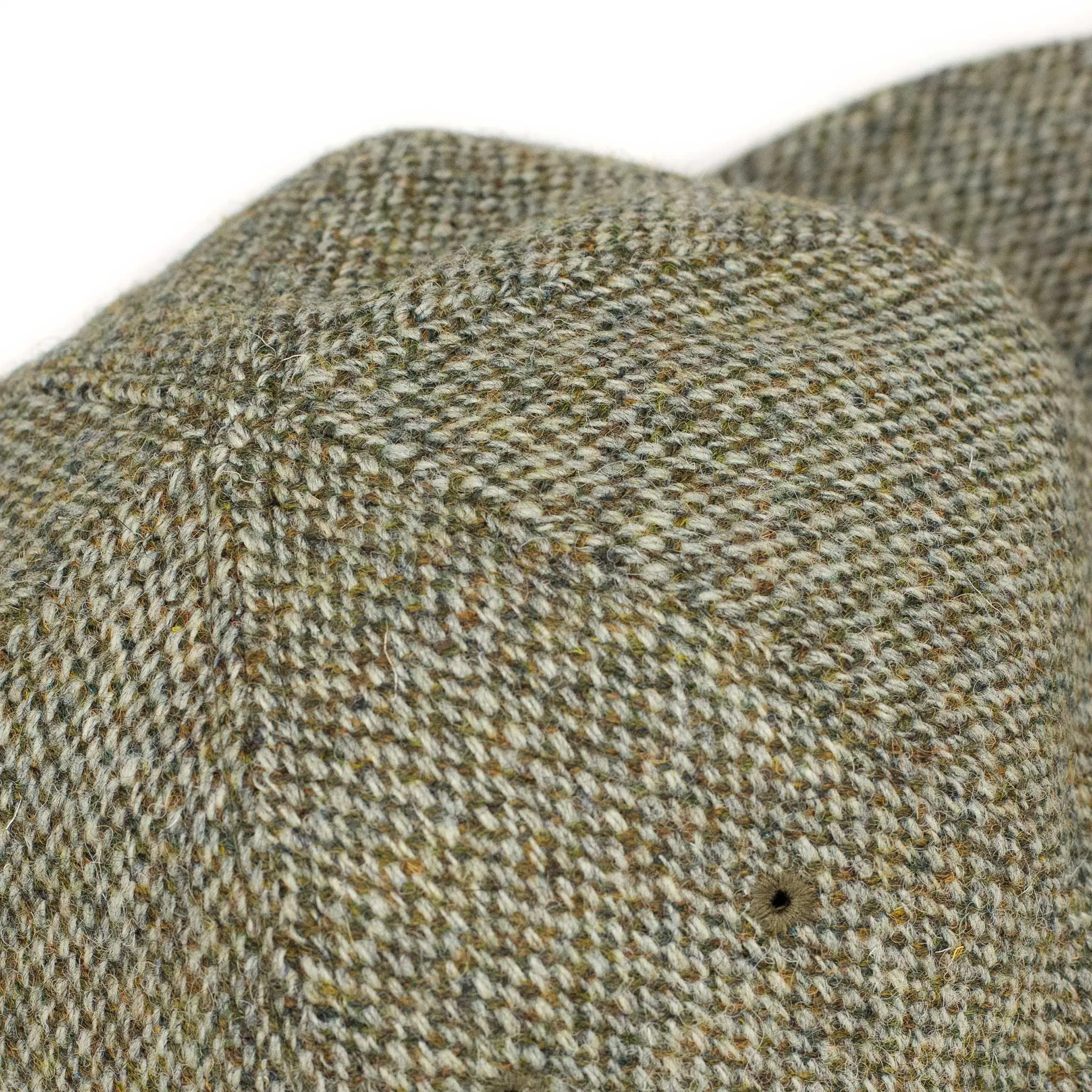 Classic 6 panel cap in wasabi Harris Tweed wool