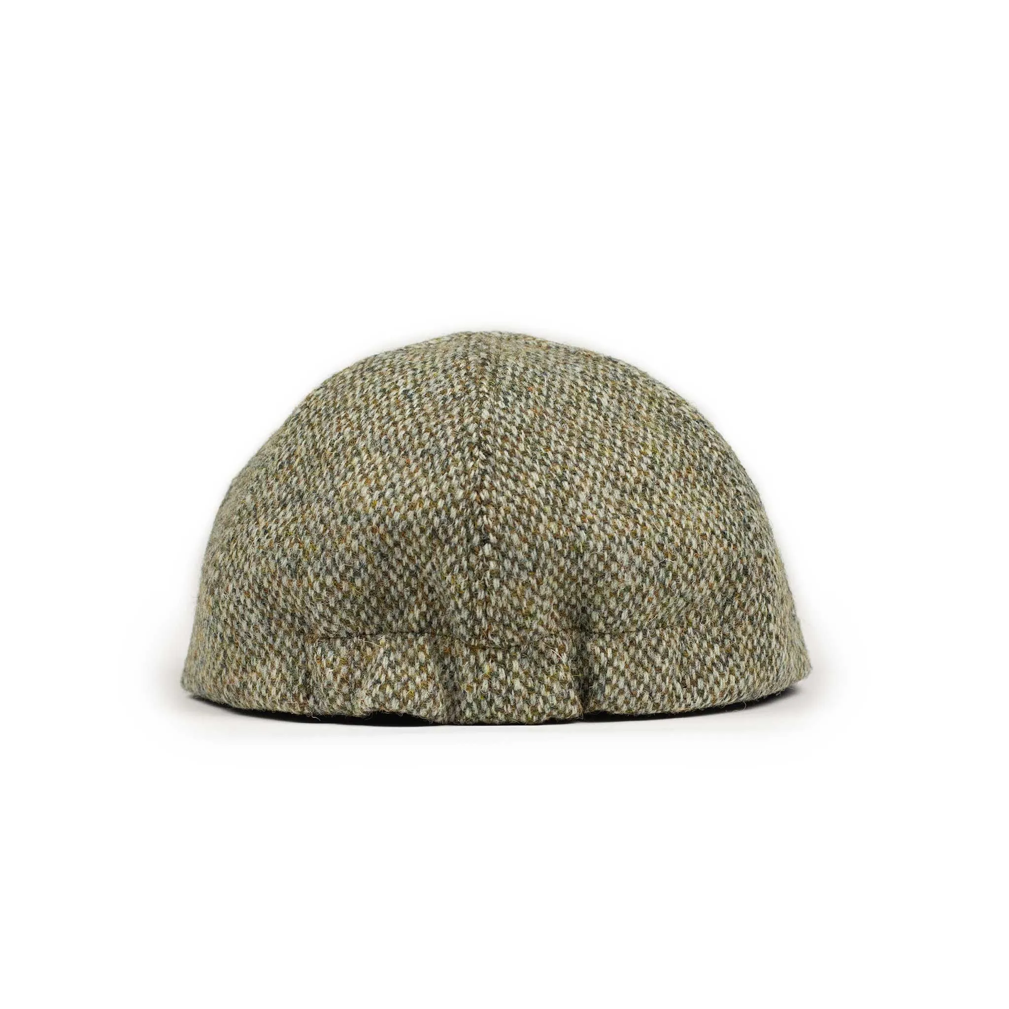 Classic 6 panel cap in wasabi Harris Tweed wool