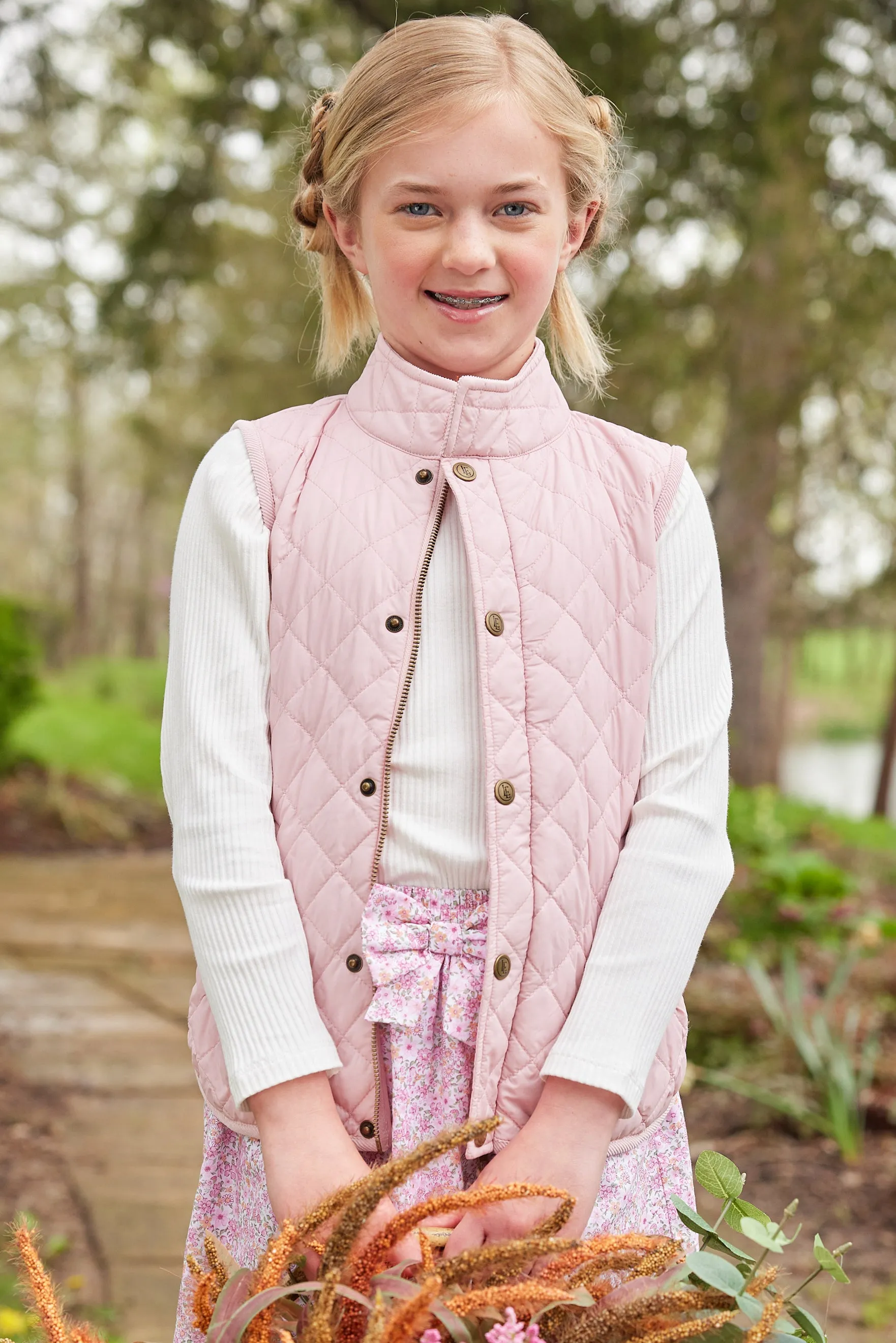 Classic Quilted Vest - Light Pink