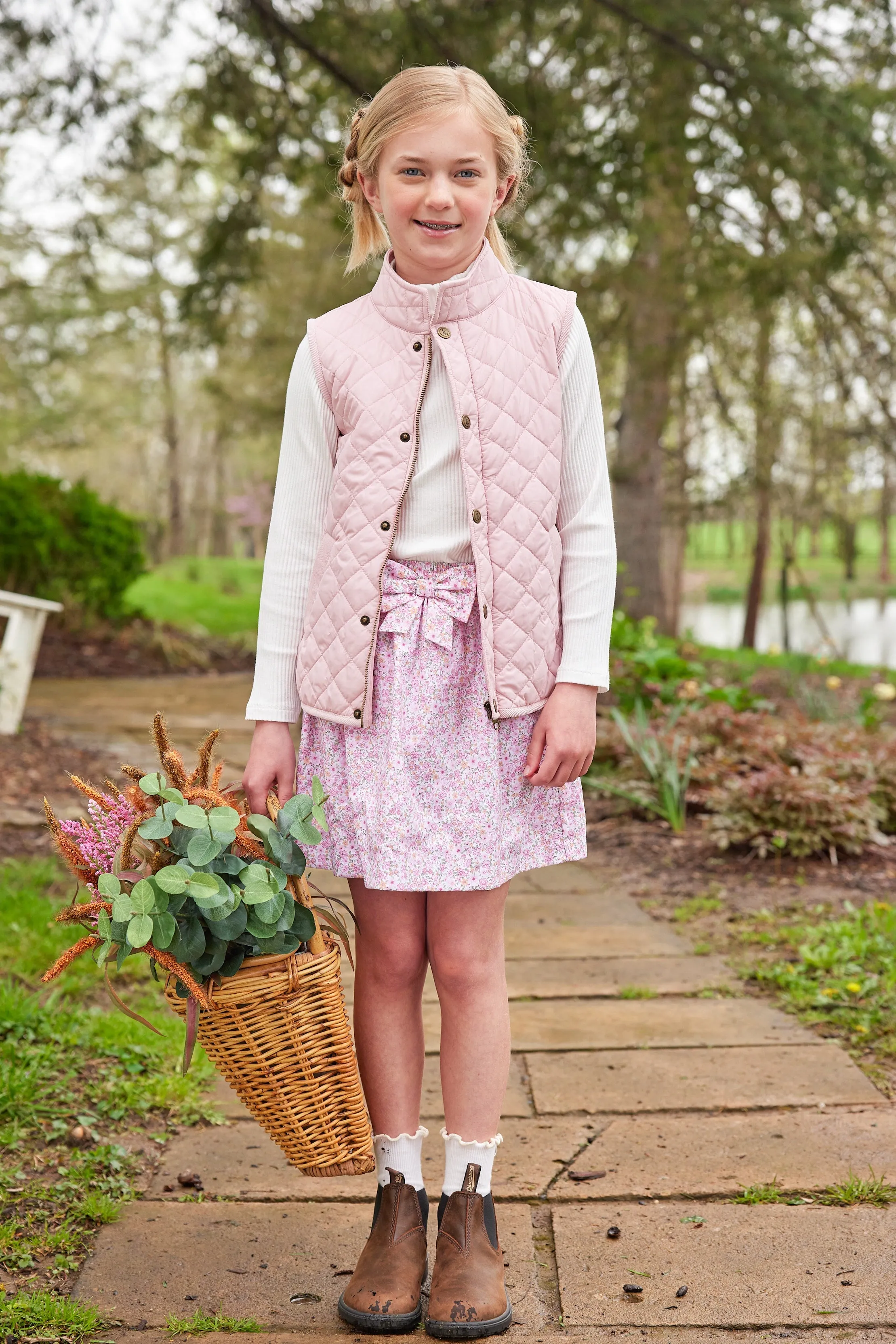 Classic Quilted Vest - Light Pink