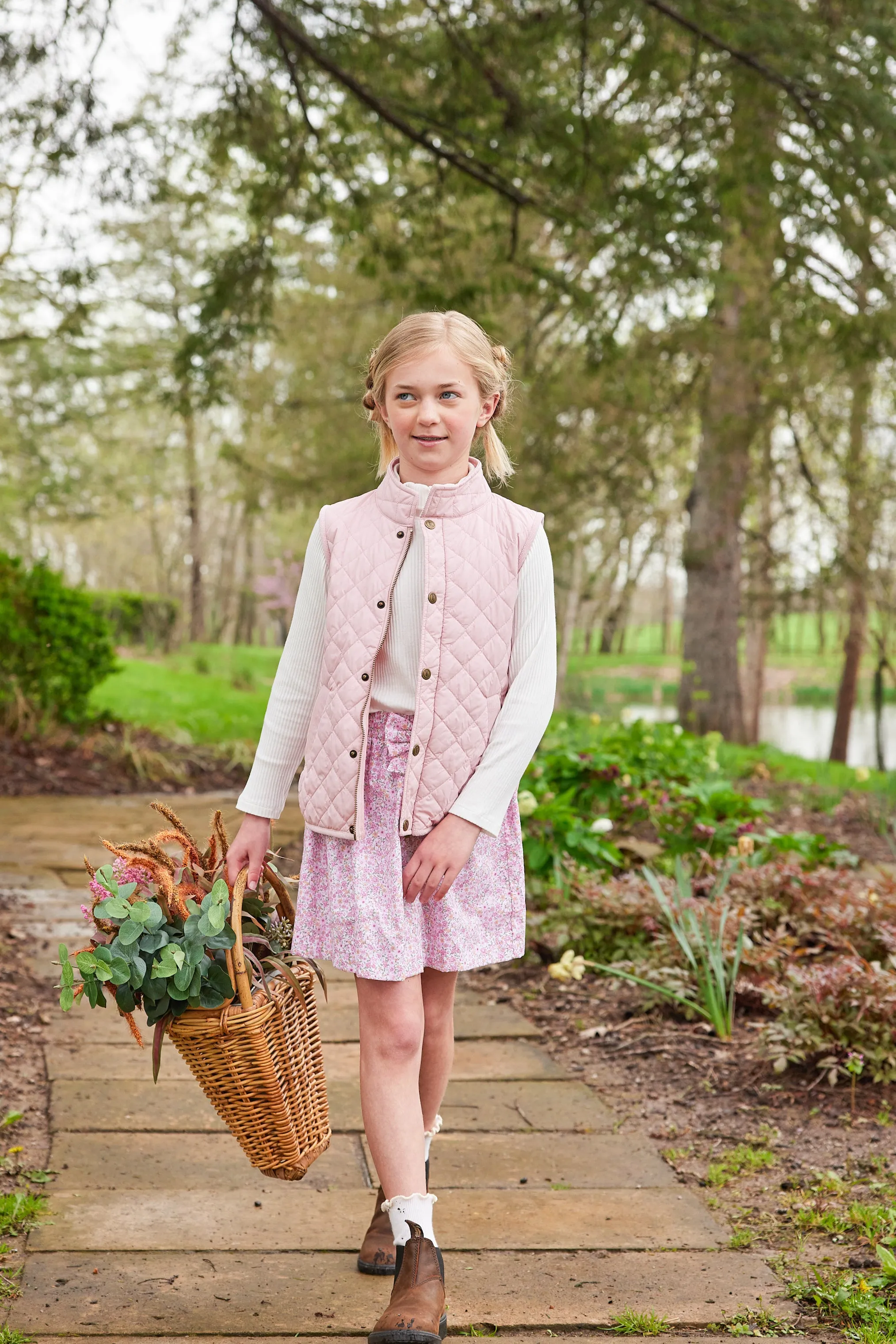 Classic Quilted Vest - Light Pink