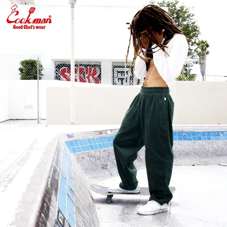 Cookman Chef Pants Semiwide- Corduroy : Dark Green