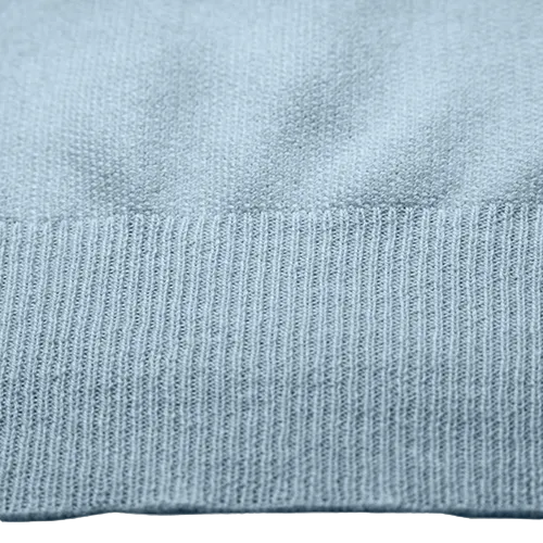 Cotton Cashmere Polo Shirt Cancale in fine pique stitch Light Blue