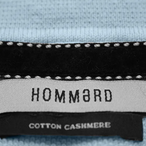 Cotton Cashmere Polo Shirt Cancale in fine pique stitch Light Blue