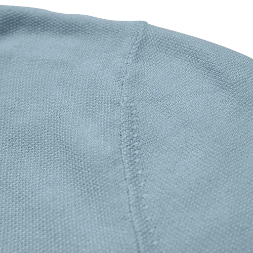 Cotton Cashmere Polo Shirt Cancale in fine pique stitch Light Blue