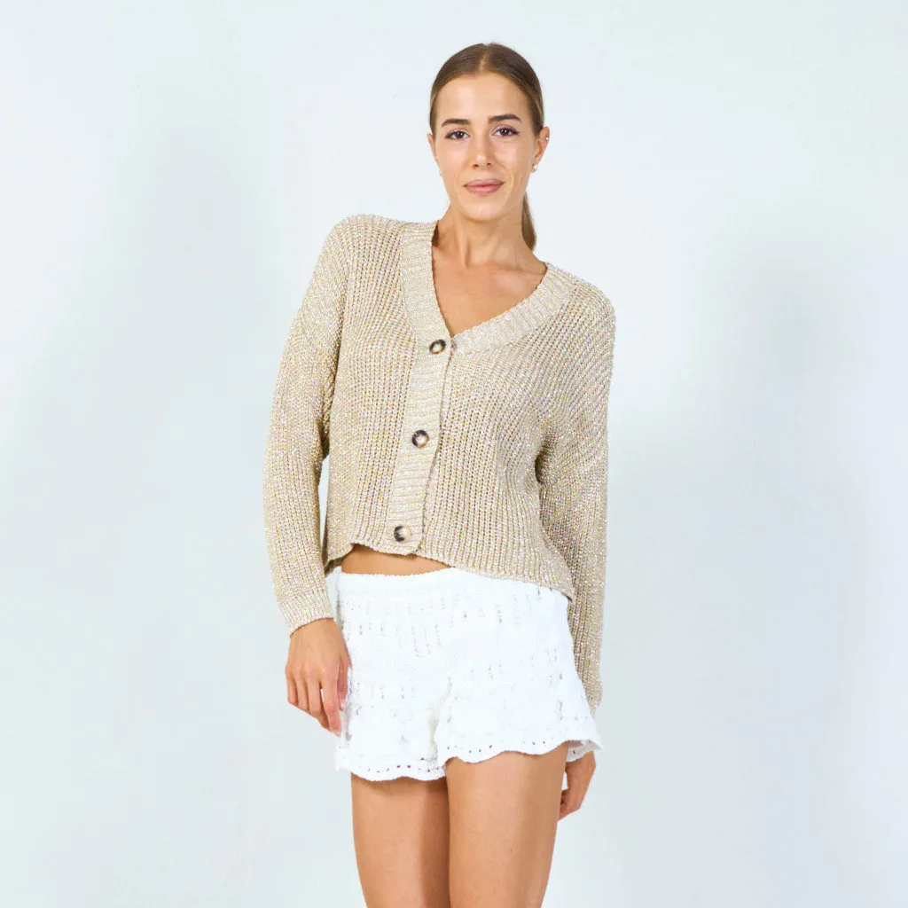 Cozy knit cardigan with wooden buttons wholesale