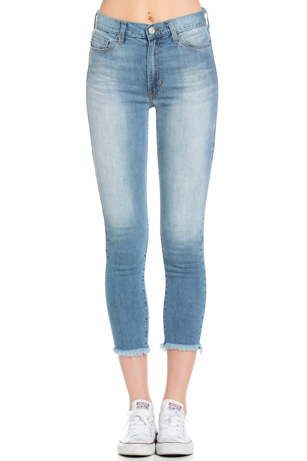 Cropped High Waisted Skinny Jeans