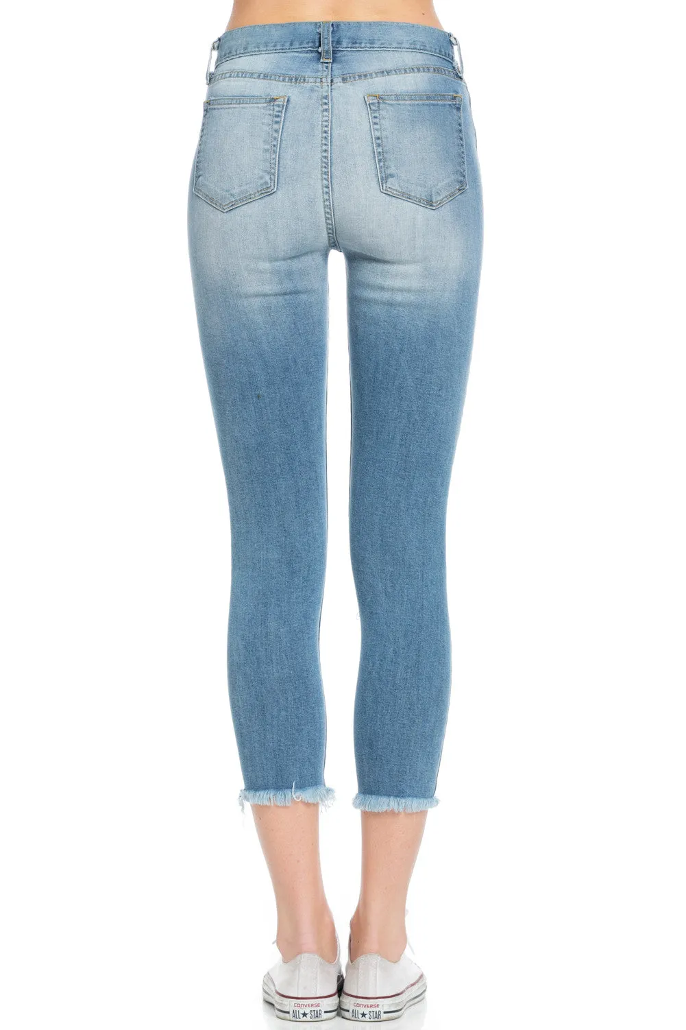 Cropped High Waisted Skinny Jeans