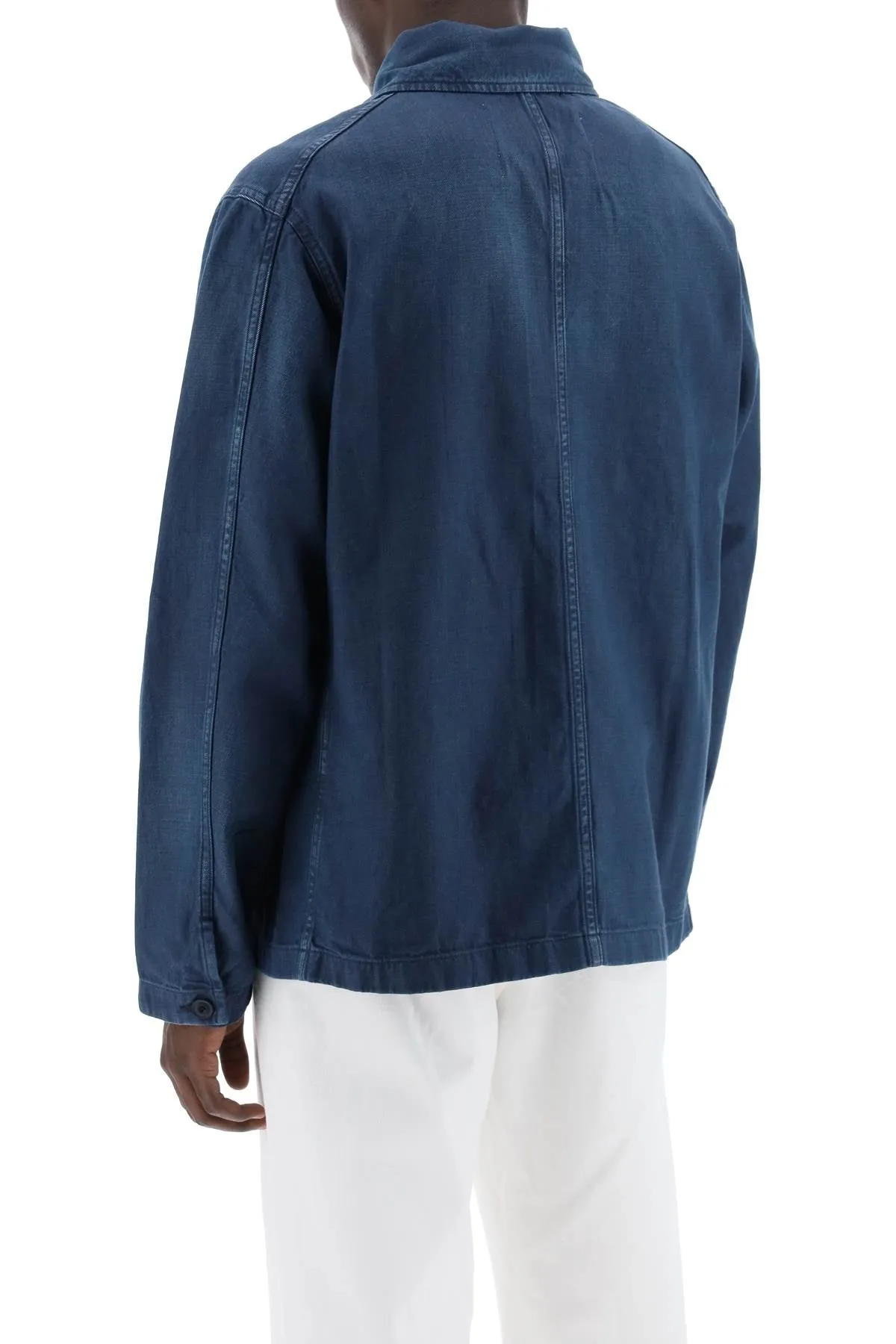 denim cargo overshirt with