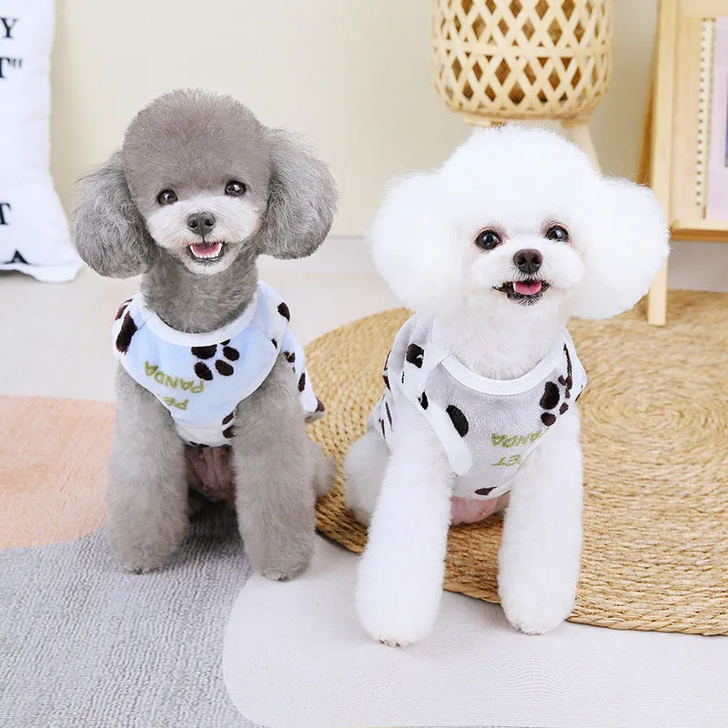 Dog & Cat Flannel Pet Clothes | Warm Home Vest Pajamas | Wholesale Pet Clothing Supplies