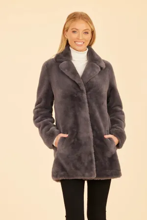 Dolce Cabo Mid Length Faux Fur Jacket 74871