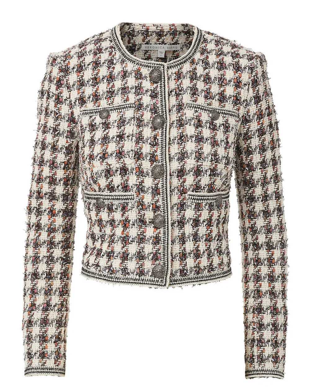 Ecru Multi Houndstooth Cirtane Jacket