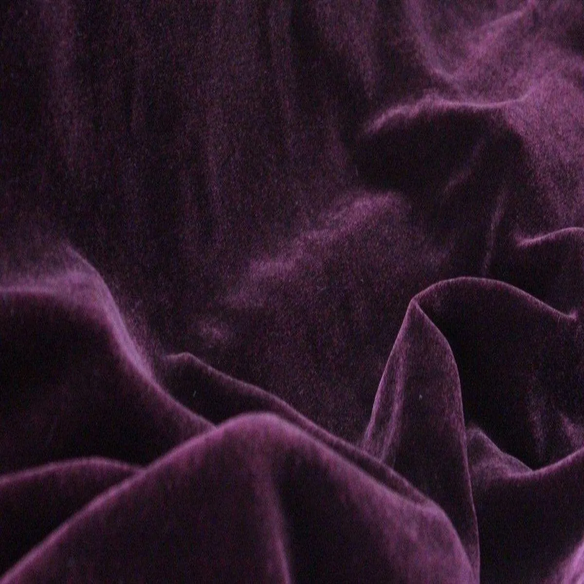 Eggplant Purple Silk Velvet Fabric