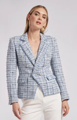 Eliza Tweed Blazer - Blue Mixed