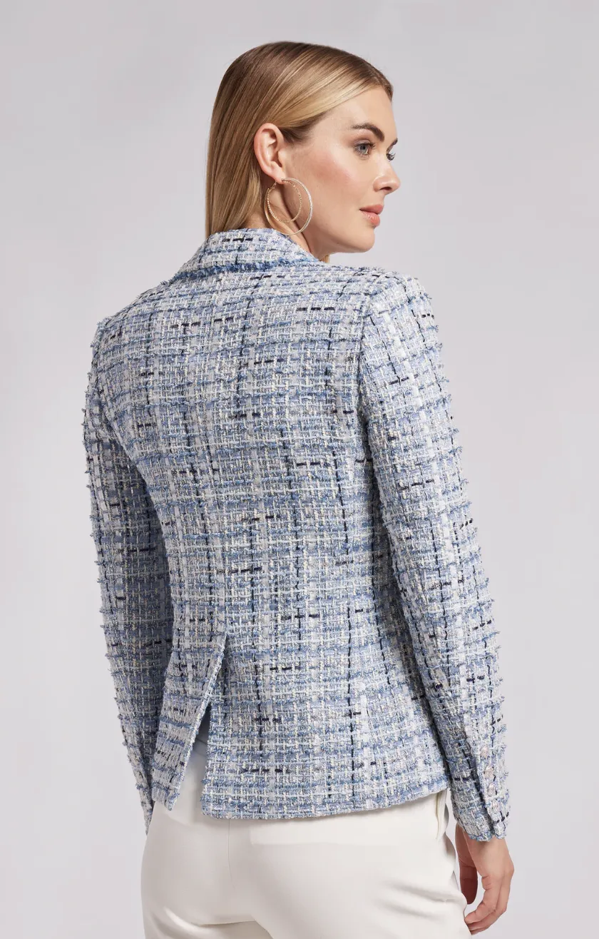 Eliza Tweed Blazer - Blue Mixed