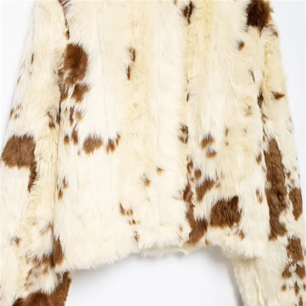 Felicity Faux Rabbit Fur Bomber Jacket