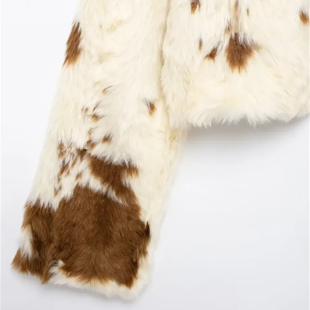 Felicity Faux Rabbit Fur Bomber Jacket