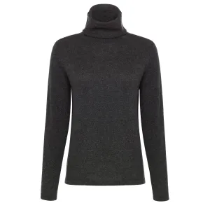 Flodden Cashmere Roll Neck - Charcoal Grey