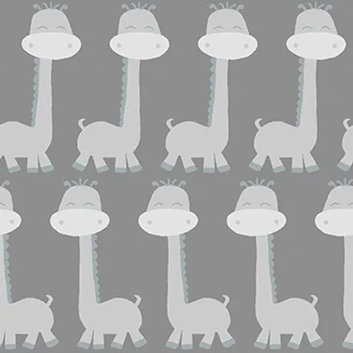 Gray Giraffes Cotton Flannel Fabric 12440