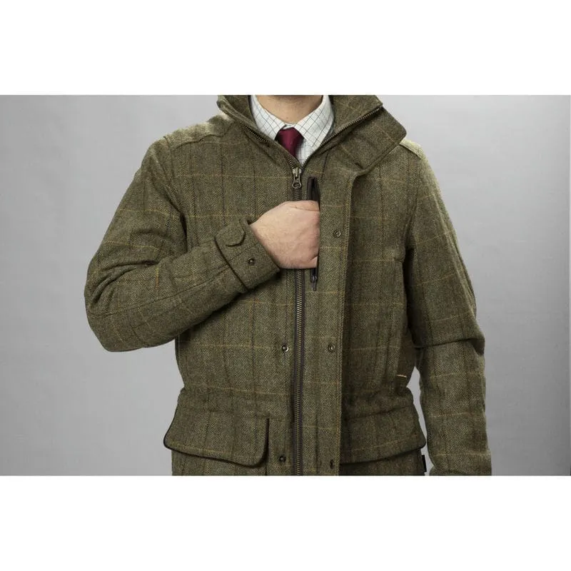 Harkila Kenmore GORE-TEX Mens Tweed Waterproof Jacket - Forest Green