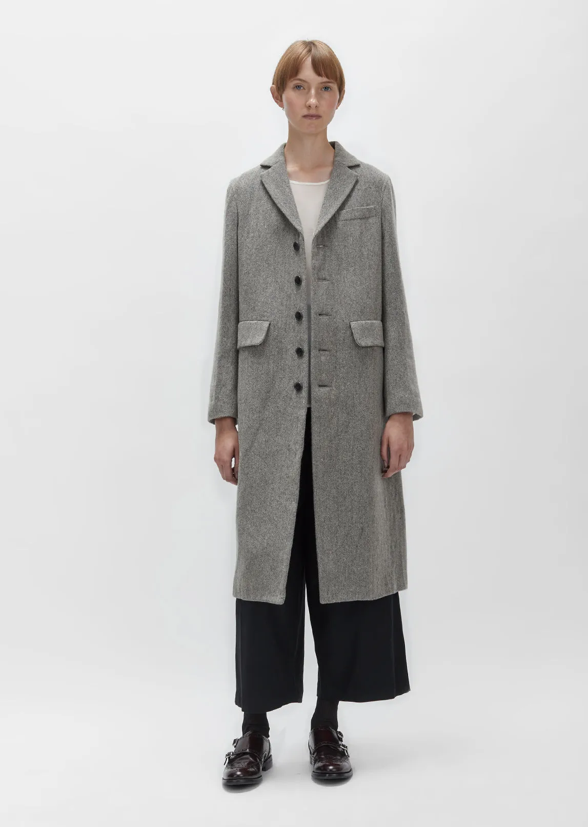 Herringbone Tweed Coat