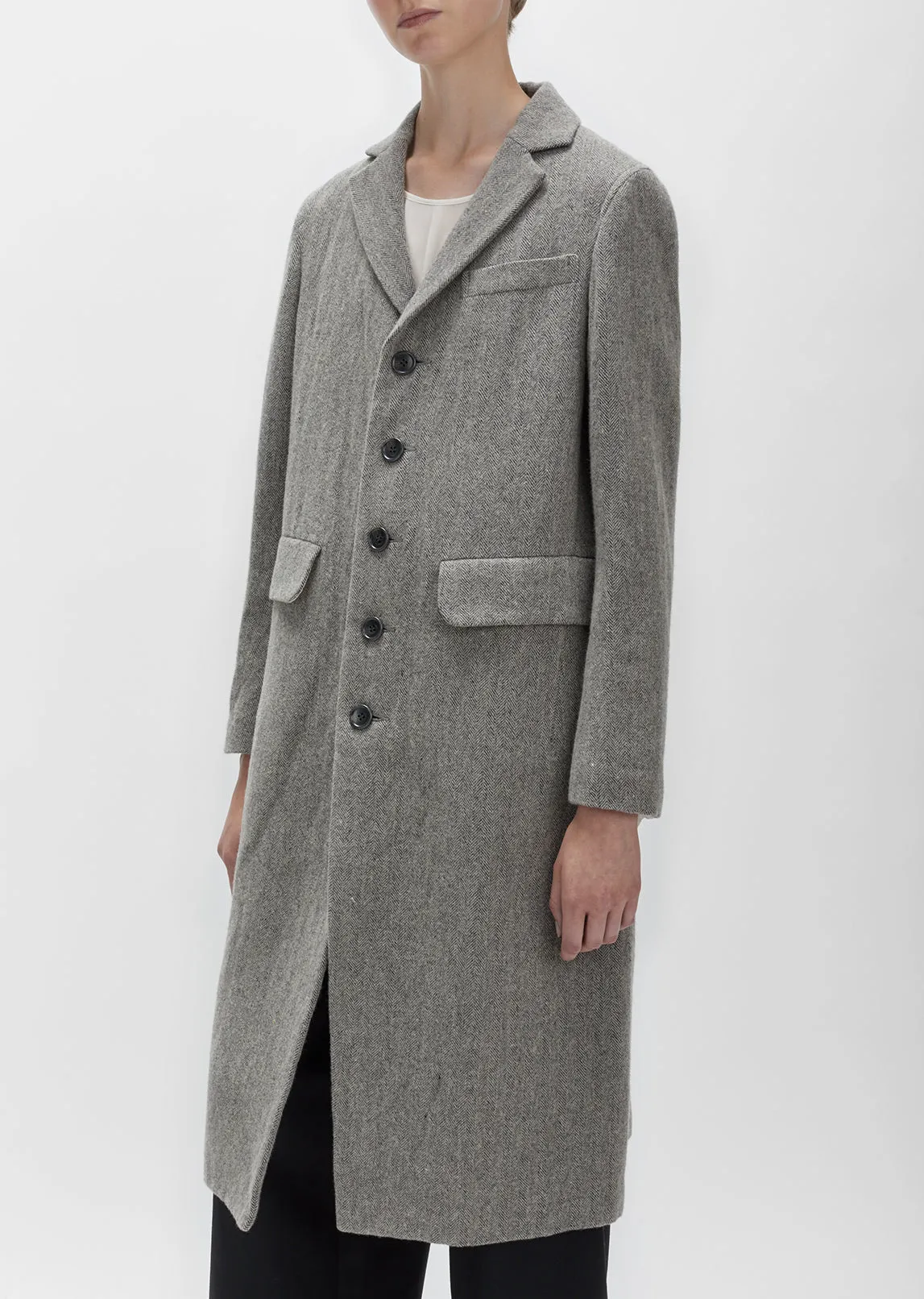 Herringbone Tweed Coat