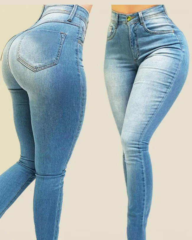 High-waist Stretch Slim-fit Shaping Jeans