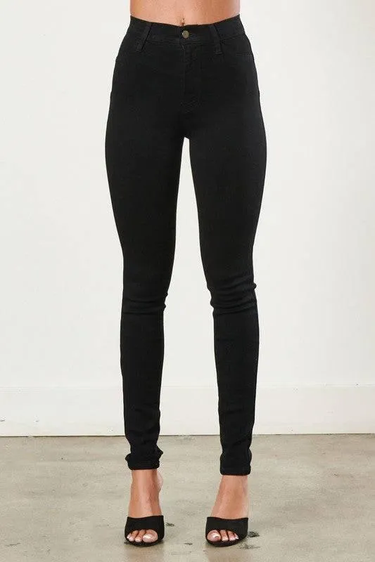 High Waisted Black Skinny Jeans