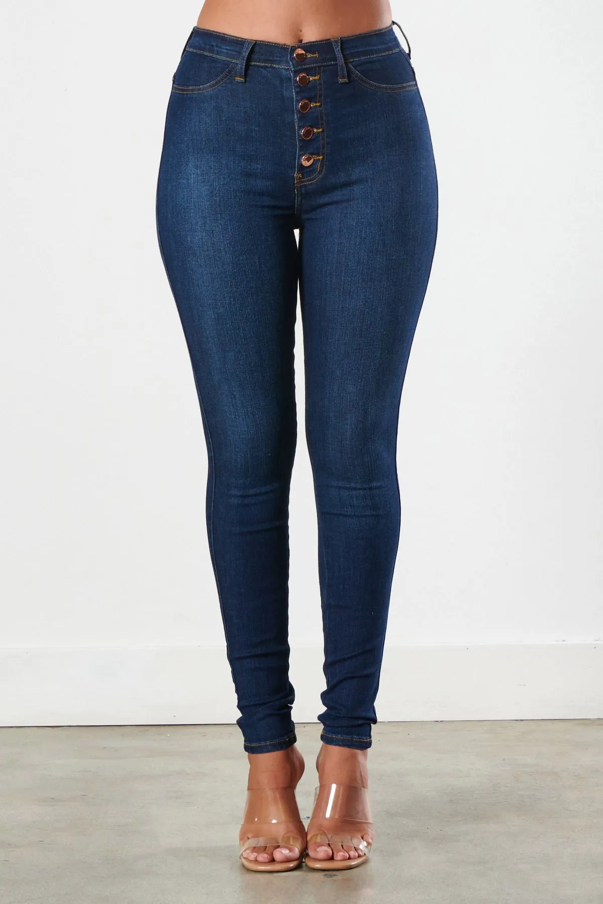 High Waisted Mimi Button Up Jeans