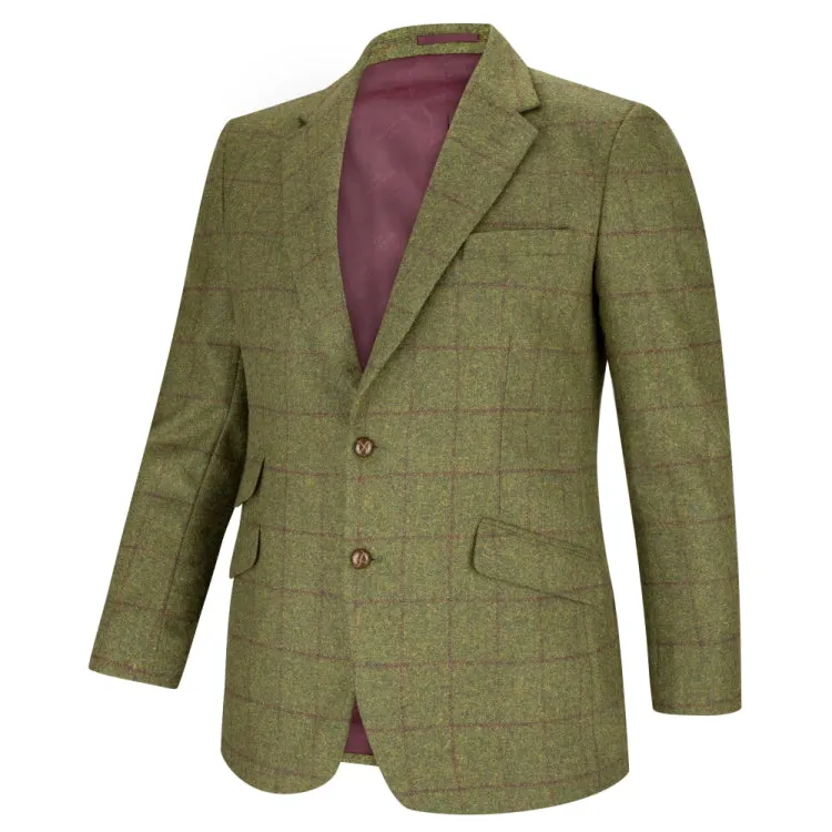 Hoggs Of Fife Tummel Tweed Sports Jacket - Olive/Wine