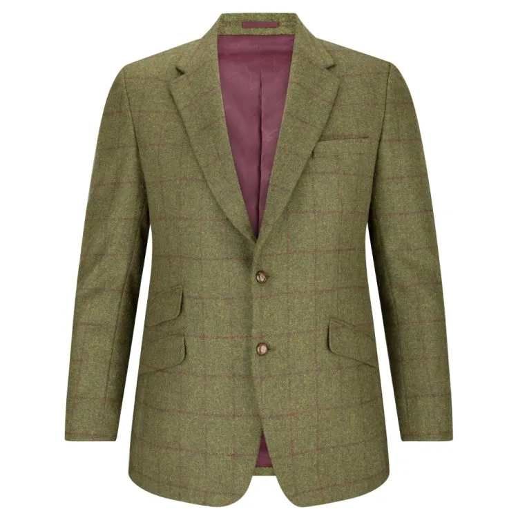 Hoggs Of Fife Tummel Tweed Sports Jacket - Olive/Wine