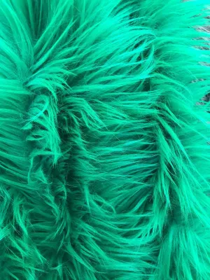 Hunter Green Fake Fur Animal Skin Mongolian Design Faux Fur Fabric Used For Blankets, Fur Clothing, Fur Coats