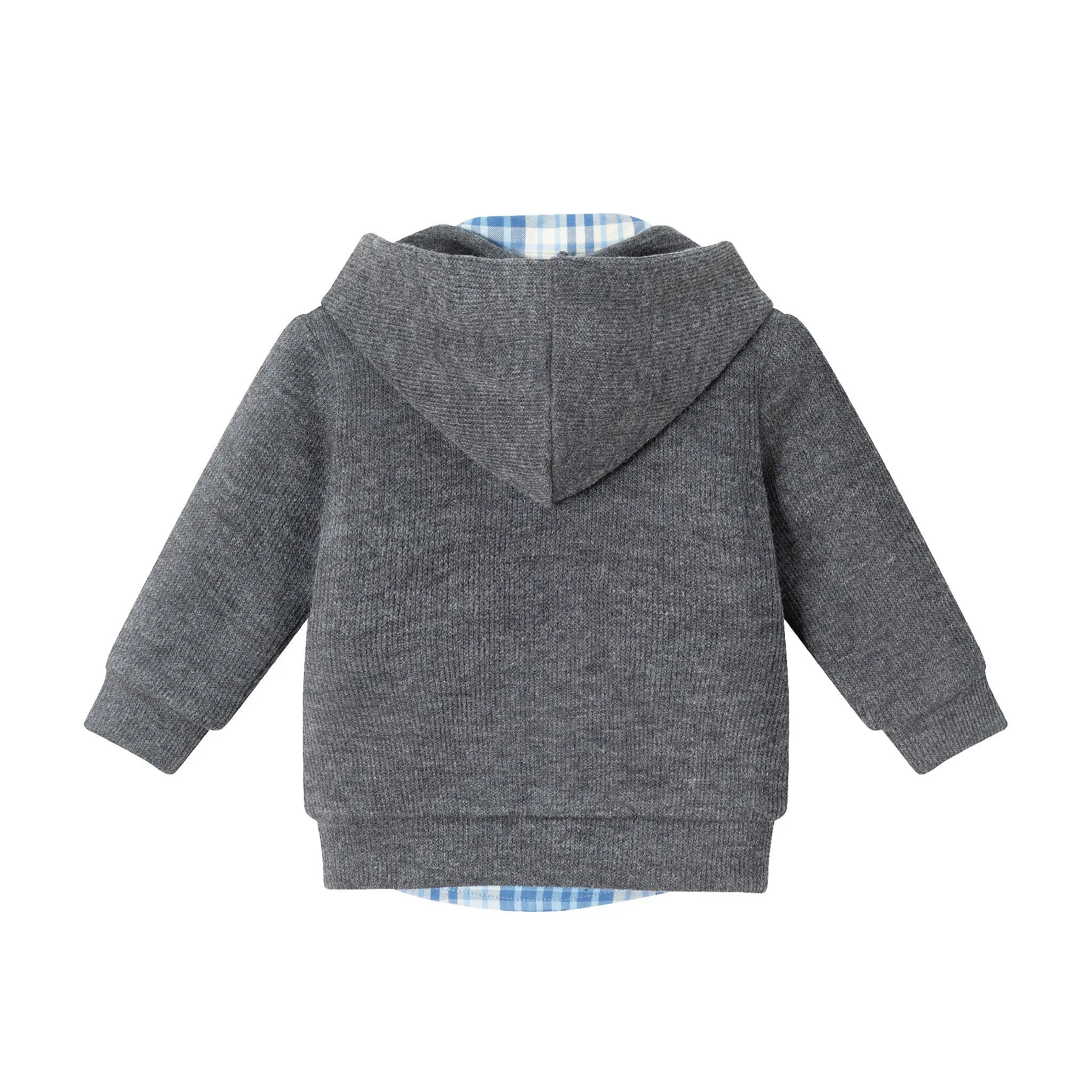 Infant 3-Piece Hooded Cardigan & Cord Set | Dark Grey