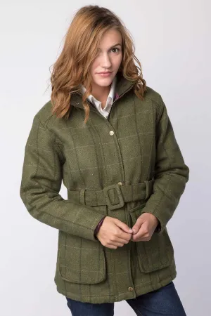 Ladies Belted Tweed Coat