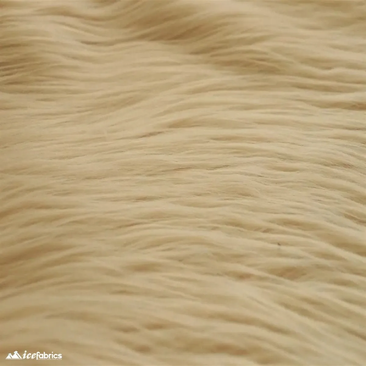 Latte Shaggy Mohair Faux Fur Fabric/ 3-4 Inches Long Pile